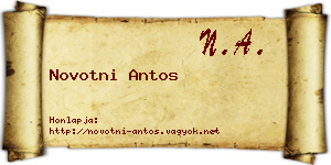 Novotni Antos névjegykártya
